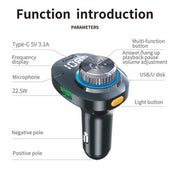 C18 Car Audio Receiver 3.1A Quick Charge USB Device BT 5.0 Color LED Backlight FM Transmitter Eurekaonline