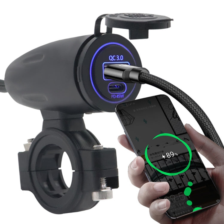 C5931-Z Motorcycle 45W PD Fast Charge + QC3.0 Dual Interface Charger Eurekaonline