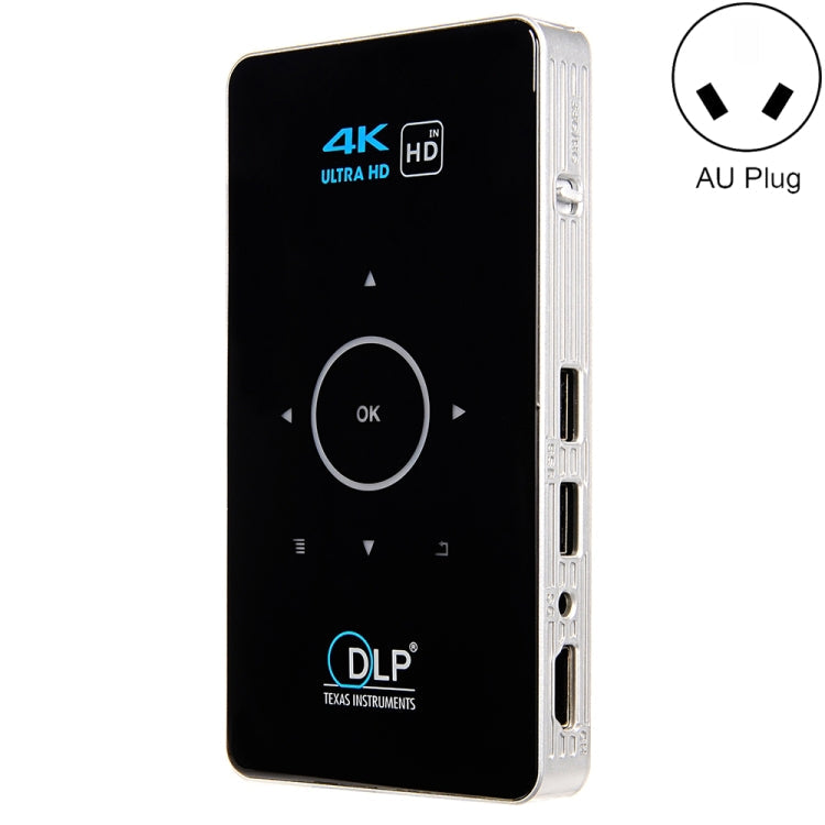 C6 2G+16G Android Smart DLP HD Projector Mini Wireless Projector， AU Plug (Black) Eurekaonline