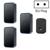 CACAZI  A19 1 For 3  Wireless Music Doorbell without Battery, EU Plug(Black) Eurekaonline