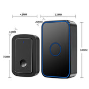 CACAZI  A19 1 For 3  Wireless Music Doorbell without Battery, EU Plug(Black) Eurekaonline