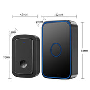 CACAZI  A19 1 For 3  Wireless Music Doorbell without Battery, US Plug(Black) Eurekaonline