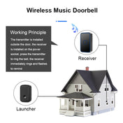 CACAZI A19 1 For 4 Wireless Music Doorbell without Battery, Plug:UK Plug(Black) Eurekaonline