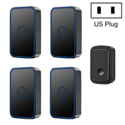 CACAZI A19 1 For 4 Wireless Music Doorbell without Battery, Plug:US Plug(Black) Eurekaonline