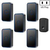 CACAZI A19 1 For 5 Wireless Music Doorbell without Battery, Plug:US Plug(Black) Eurekaonline
