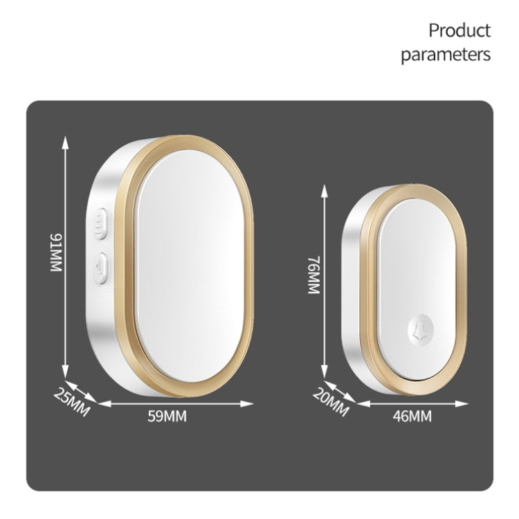 CACAZI A99 Home Smart Remote Control Doorbell Elderly Pager, Style:EU Plug(Black Gold) Eurekaonline
