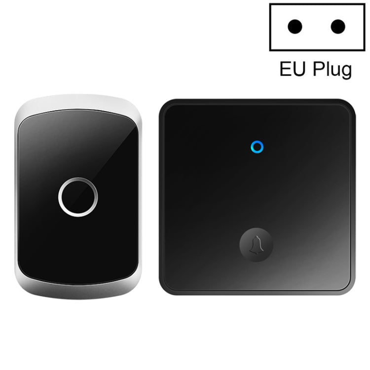 CACAZI FA50 1 For 1 Push-button Self-generating Wireless Doorbell, Plug:EU Plug(Black) Eurekaonline