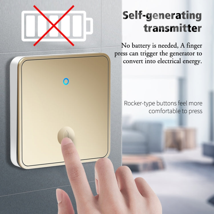 CACAZI FA50 1 For 1 Push-button Self-generating Wireless Doorbell, Plug:EU Plug(Gold) Eurekaonline