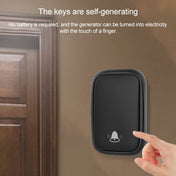 CACAZI FA86 Self-Powered Smart Home Wireless Doorbell, US Plug(Black) Eurekaonline