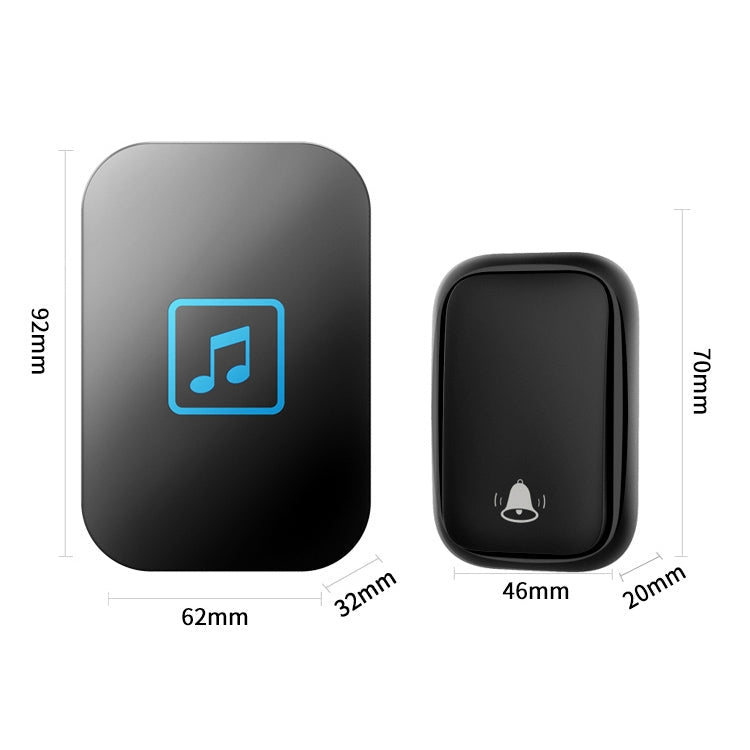 CACAZI FA86 Self-Powered Smart Home Wireless Doorbell, US Plug(Black) Eurekaonline