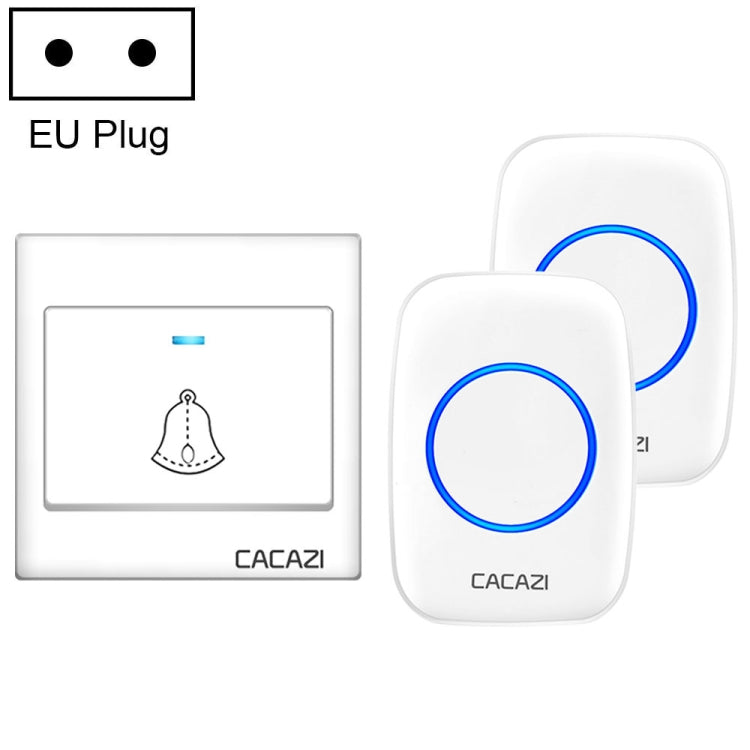 CACAZI H10 1 For 2 Home Wireless Music Doorbell without Battery, Plug:EU Plug(White) Eurekaonline