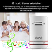 CACAZI V027G One Button Three Receivers Self-Powered Wireless Home Kinetic Electronic Doorbell, UK Plug Eurekaonline