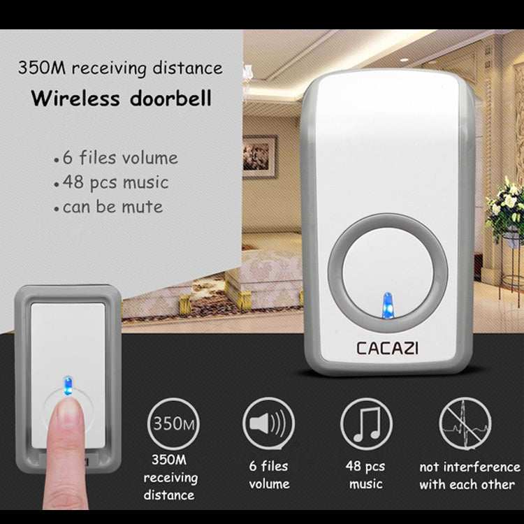 CACAZI W-899 Smart Home Wireless Doorbell Remote Control Doorbell, Style:UK Plug Eurekaonline