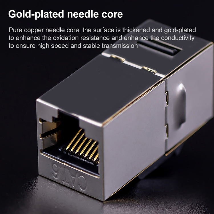 CAT.6 Shielded Pass-through Network Module, Dual Ports Panel + Shielded Pass-through (Gold) Eurekaonline