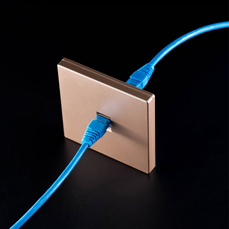 CAT.6 Shielded Pass-through Network Module, Dual Ports Panel + Shielded Pass-through + Telephone Socket (Gold) Eurekaonline