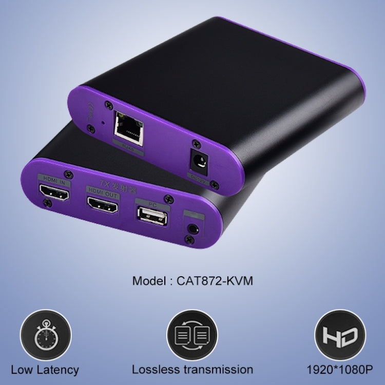 CAT872-KVM HDMI Extender (Receiver & Sender) over CAT5e/CAT6 Cable with USB Port and KVM Function, Transmission Distance: 200m(UK Plug) Eurekaonline