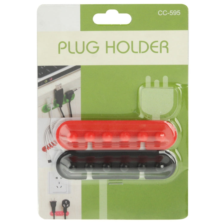 CC-595 Plastic Wire Cable Adhesive Plug Holder (Pair), Random Color Delivery Eurekaonline
