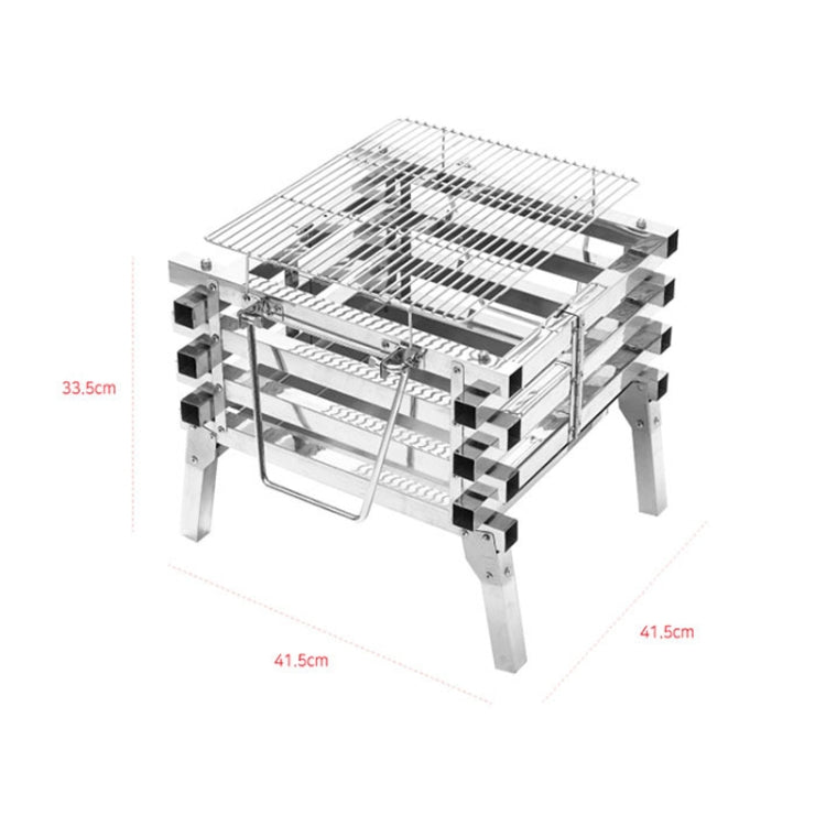 CF-723 All Stainless Steel Camping Folding Portable Barbecue Grill Charcoal Grill Wood Stove Eurekaonline