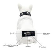 CH-M10 Bulldog Shape Stereo Wireless Bluetooth Speaker, Support TF Card / U Disk / FM(White) Eurekaonline