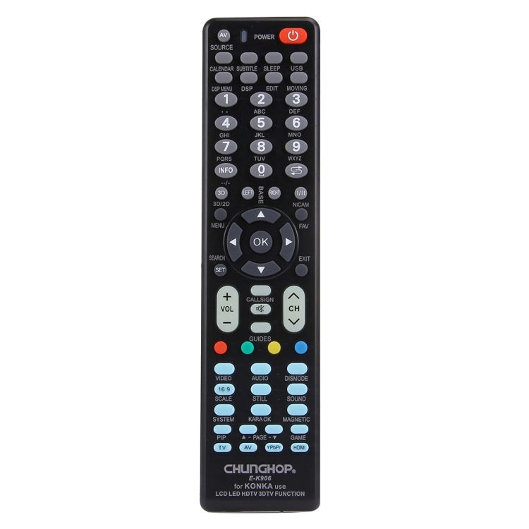 CHUNGHOP E-K906 Universal Remote Controller for KONKA LED TV / LCD TV / HDTV / 3DTV Eurekaonline