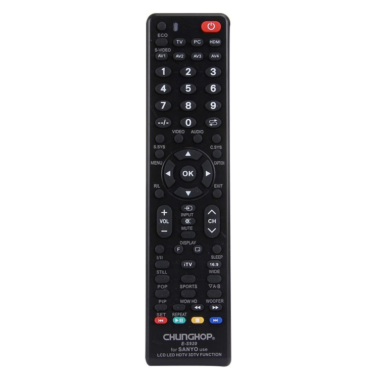 CHUNGHOP E-S920 Universal Remote Controller for SANYO LED TV / LCD TV / HDTV / 3DTV Eurekaonline