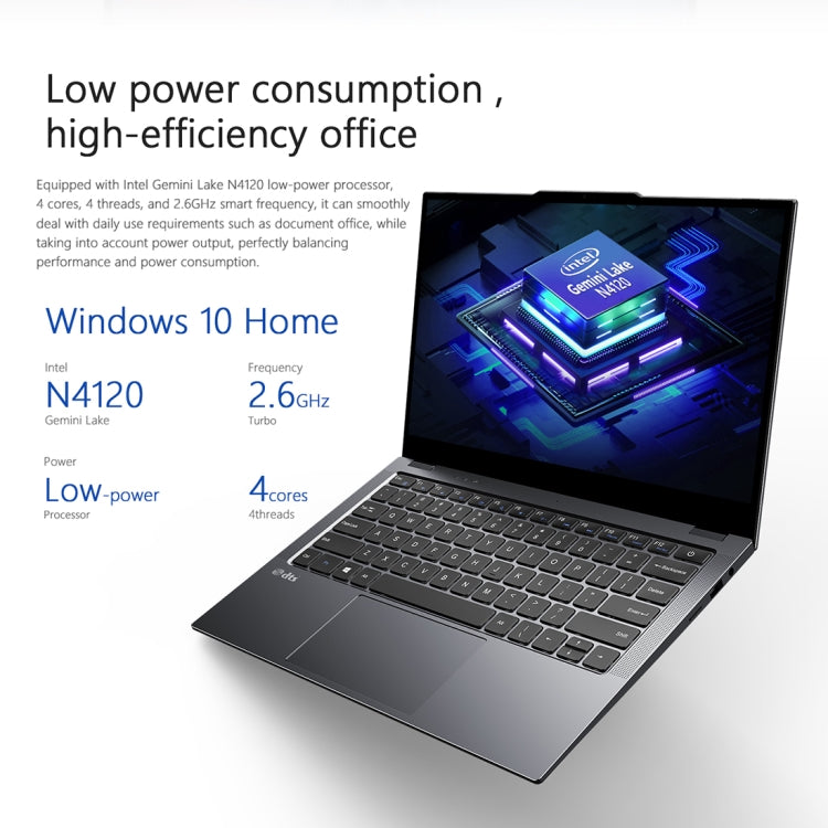 CHUWI LarkBook Laptop, 13.3 inch, 8GB+256GB, Windows 10, Intel Celeron N4120 64-bit Quad Core 1.1GHz-2.6GHz, Support Dual Band WiFi / Bluetooth / TF Card Extension / Mini HDMI (Dark Gray) Eurekaonline