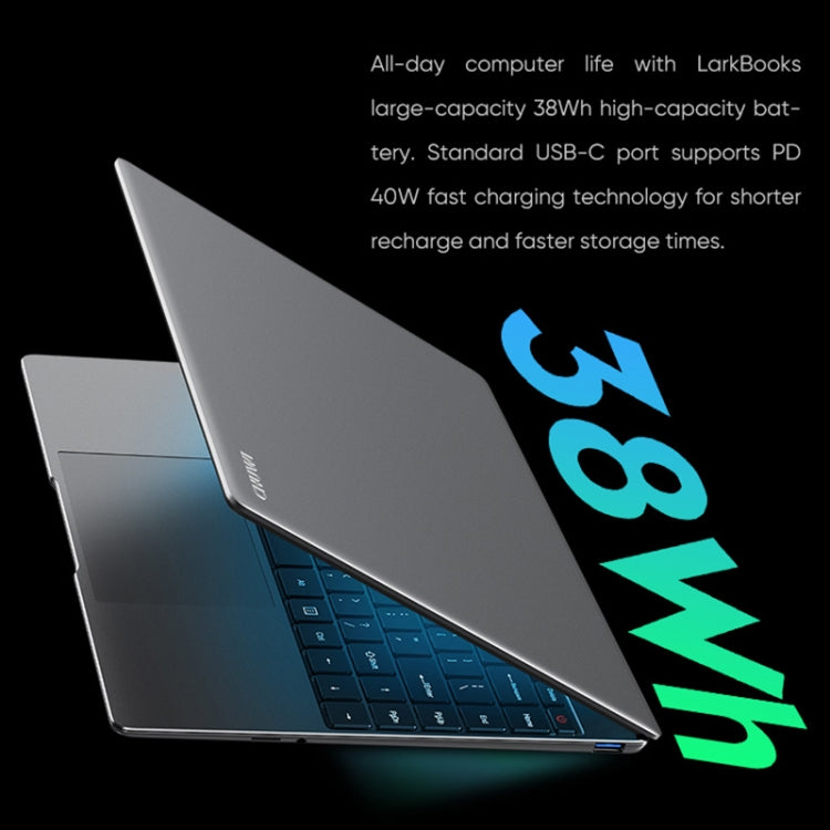 CHUWI LarkBook X Laptop, 14 inch, 8GB+256GB, Windows 10, Intel Celeron N5100 Quad Core 1.1GHz-2.8GHz, Support Dual Band WiFi / Bluetooth / TF Card Extension (Dark Gray) Eurekaonline
