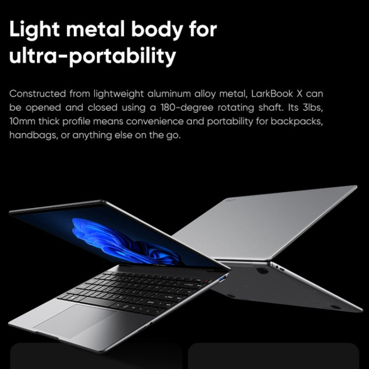 CHUWI LarkBook X Laptop, 14 inch, 8GB+256GB, Windows 10, Intel Celeron N5100 Quad Core 1.1GHz-2.8GHz, Support Dual Band WiFi / Bluetooth / TF Card Extension (Dark Gray) Eurekaonline