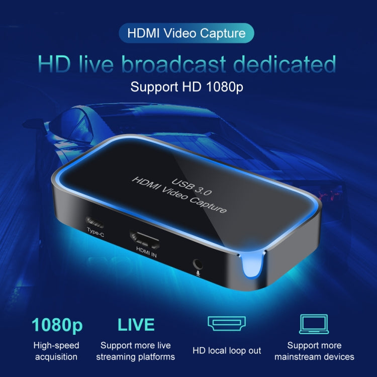 CK200 1080P HDMI + Microphone to HDMI + Audio + USB 3.0 HD Video Capture Card Device, Support UVC / UAC / MAC Eurekaonline
