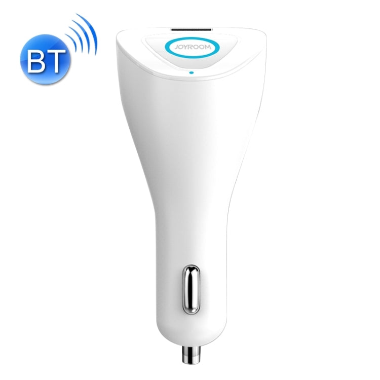 joyroom t600 2 in 1 multifunctional wireless bluetooth 2.1a single usb port car charger + earphone with circular led indicator light and hands-free call functions for cars & pickups & suv & smartphone ... s & mp3 & mp4 and other usb-charged devices(white)
