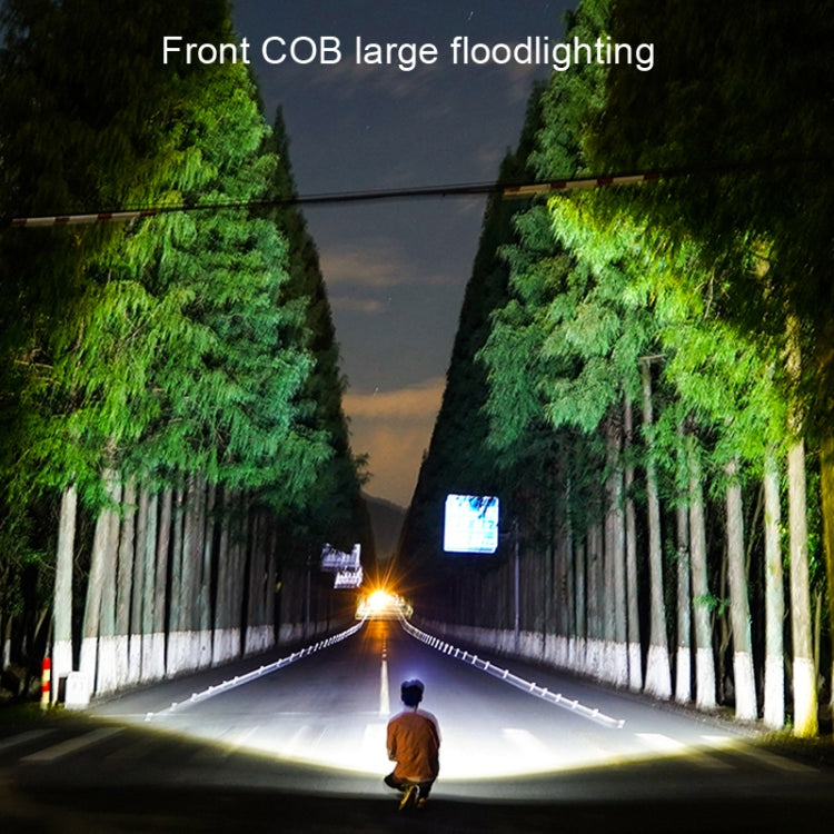 COB Floodlight Headlights Glare Night Fishing Headlamp, Style: With White/Red Tail Light (Gray) Eurekaonline