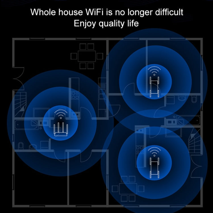 COMFAST CF-AC2100 2100Mbps Wireless WIFI Signal Amplifier Repeater Booster Network Router with 4 Antennas, EU Plug Eurekaonline