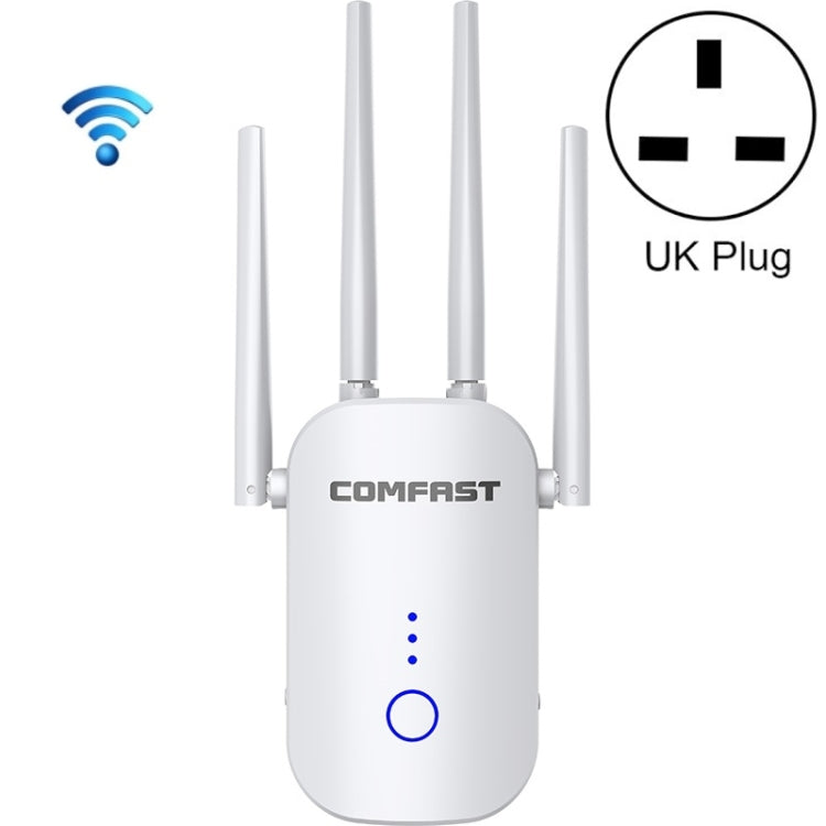 COMFAST CF-WR758AC Dual Frequency 1200Mbps Wireless Repeater 5.8G WIFI Signal Amplifier, UK Plug Eurekaonline