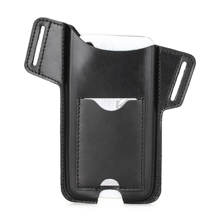 CONTACTS FAMILY Crazy Horse Leather Large Screen Mobile Phone Belt Holster(Black) Eurekaonline