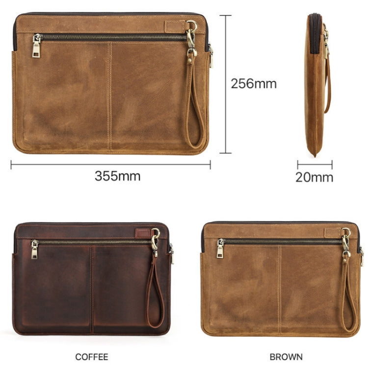 CONTACTS FAMILY Leather Laptop Sleeve For Macbook Pro 14.2 Inch(Brown) Eurekaonline