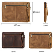 CONTACTS FAMILY Leather Laptop Sleeve For Macbook Pro 14.2 Inch(Coffee) Eurekaonline