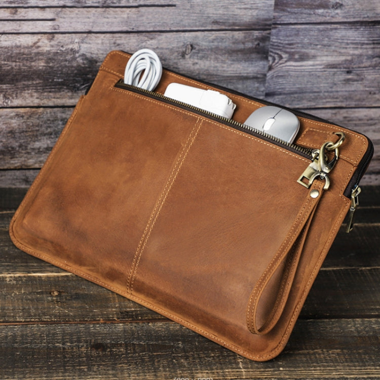 CONTACTS FAMILY Leather Laptop Sleeve For Macbook Pro 14.2 Inch(Coffee) Eurekaonline