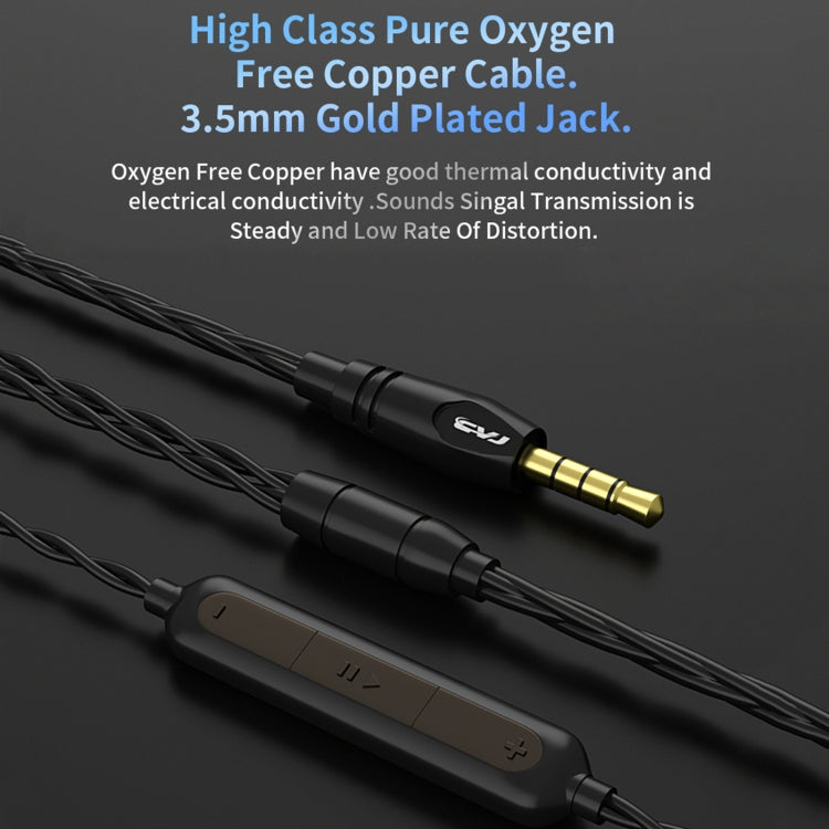 CVJ-CSN In-Ear Dual Magnetic Circuit Dynamic HIFI Wired Earphone, Style:With Mic(Black) Eurekaonline