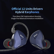 CVJ-CSN In-Ear Dual Magnetic Circuit Dynamic HIFI Wired Earphone, Style:With Mic(Blue) Eurekaonline