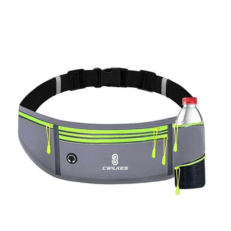 CWILKES MF-008 Outdoor Sports Fitness Waterproof Waist Bag Phone Pocket, Style: With Water Bottle Bag(Gray) Eurekaonline