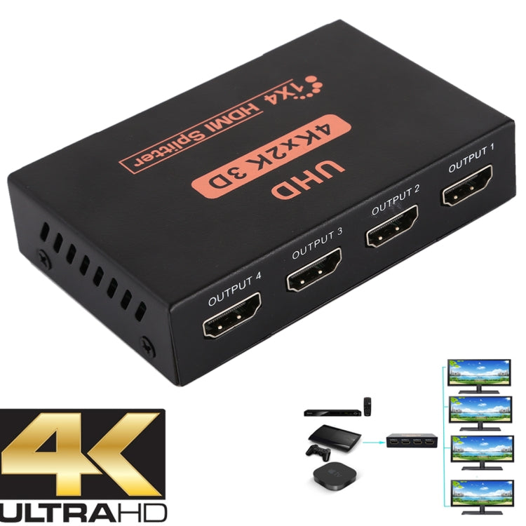 CY10 UHD 4K x 2K 3D 1 x 4 HDMI Splitter(Black) Eurekaonline