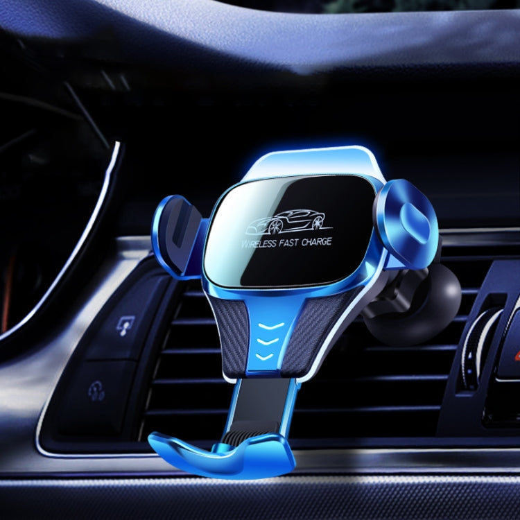 Car Air Outlet Induction Gravity Phone Wireless Charging Holder(Blue) Eurekaonline