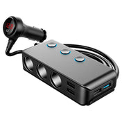 Car Cigarette Lighter Car Charger 3USB Port +1 QC3.0 + 3 Cigarette Lighter Ports + Back Clip Design + LED Display(HC67A) Eurekaonline