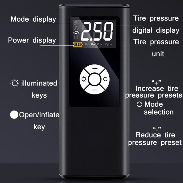 Car Portable Digital Display Electric Air Pump, Specification: L2775 Wired Version Eurekaonline