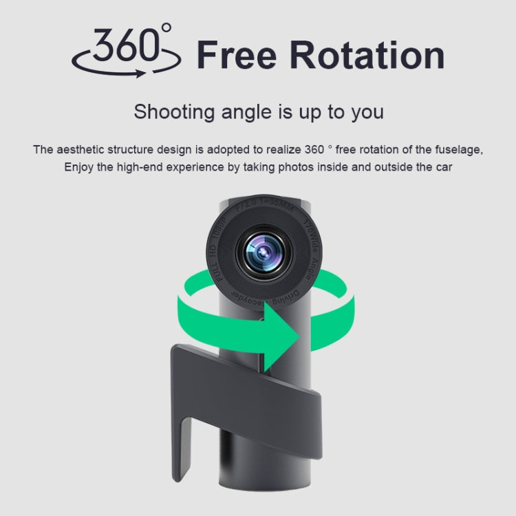 Car WiFi Single Camera Hidden 360 Degree Rotation Car Driving Recorder Eurekaonline