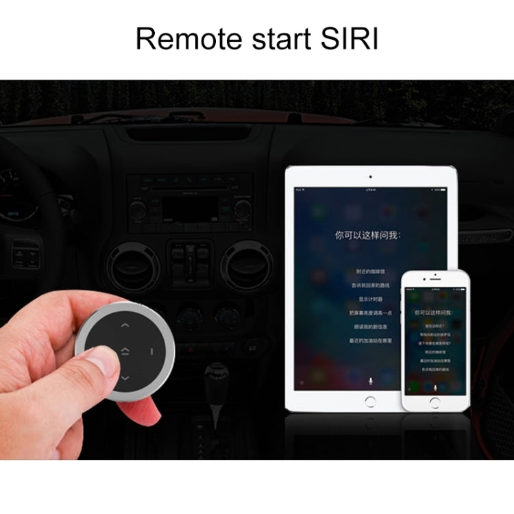 Car Wireless Bluetooth Controller Mobile Phone Multimedia Multi-functional Steering Wheel Remote Controller with Holder (Black) Eurekaonline