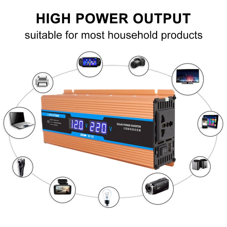 Carmaer 48V to 220V 2200W Car Multi-function Double Digital Display Inverter Household Power Converter Eurekaonline