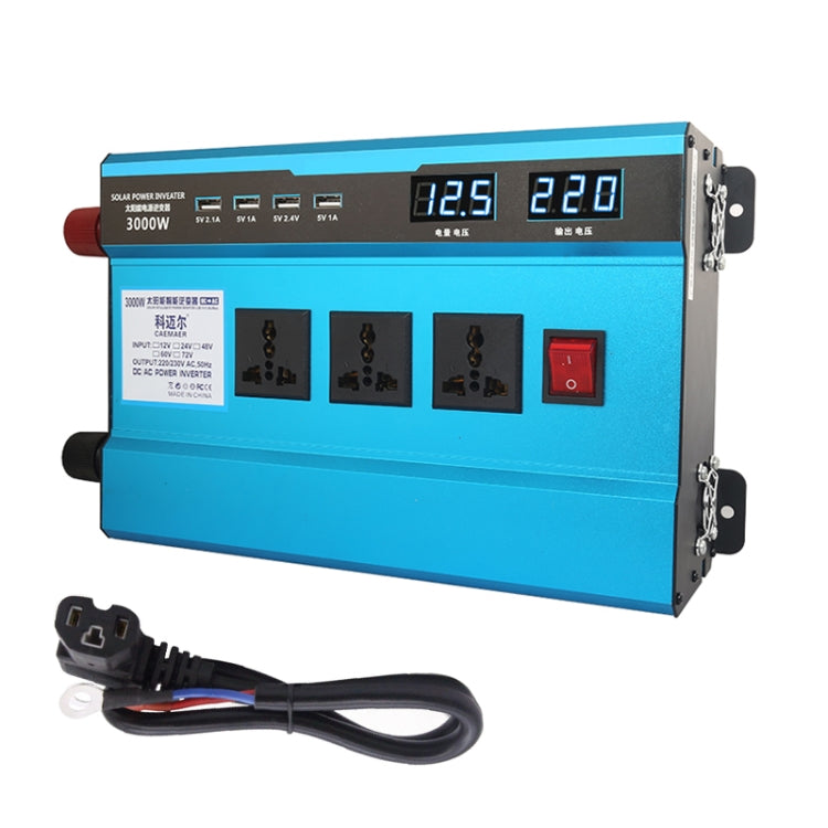 Carmaer 48V to 220V 3000W Intelligent Fan Car Double Digital Display Inverter Household Power Converter Eurekaonline