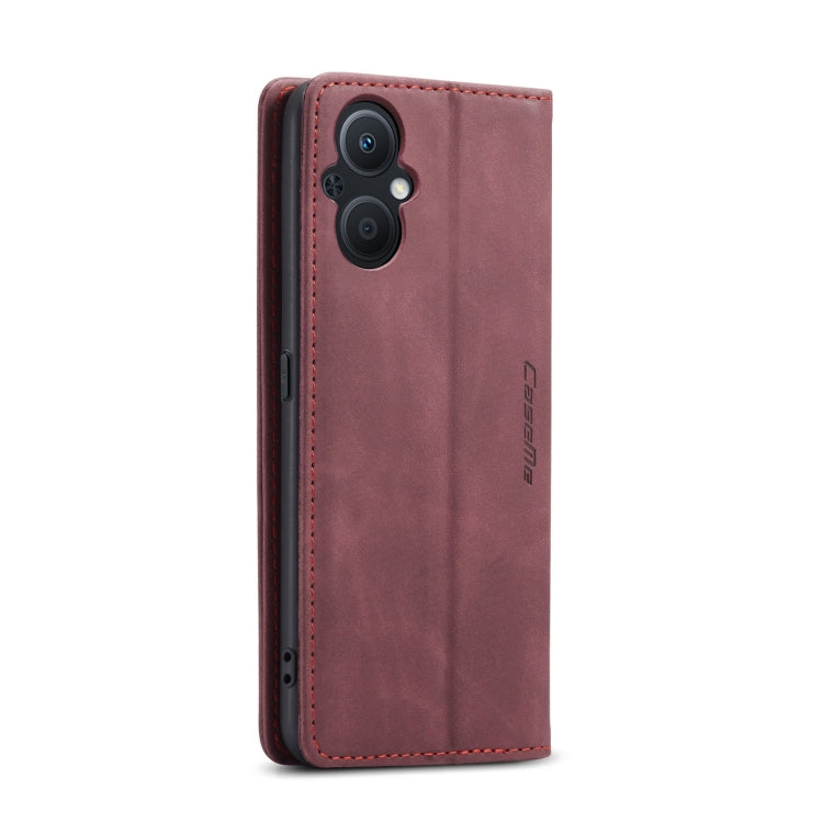 CaseMe 013 Multifunctional Horizontal Flip Leather Phone Case For OPPO Reno7 Z Global/Reno7 Lite Global/Reno8 Lite Global/F21 Pro 5G Global/Reno8 Z Global(Wine Red) Eurekaonline