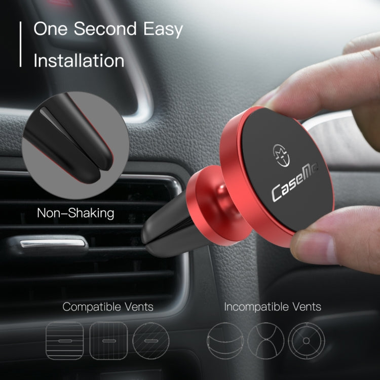 CaseMe Universal 360 Degree Rotation Magnetic Car Air Outlet Vent Mount Phone Holder, For iPhone, Galaxy, Sony, Lenovo, HTC, Huawei, and other Smartphones (Red) Eurekaonline